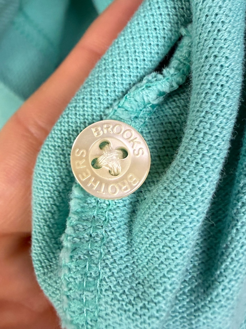 Brooks Brothers Performance Polo Shirt Mens L Aqua Turquoise Original Fit - Picture 7 of 10